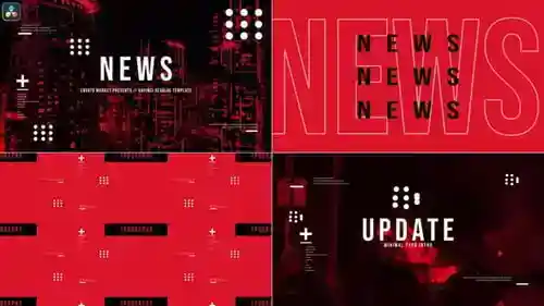 新闻错字,片头素材英尺。新闻和广播与达芬奇解决达芬奇模板兼容