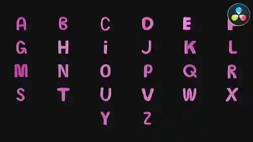 动画橡皮泥粘土字母创意排版,元素英尺橡皮泥和字母达芬奇模板