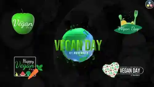 世界素食日标题,元素英尺。素食和植物性食物与达芬奇解决达芬奇模板兼容