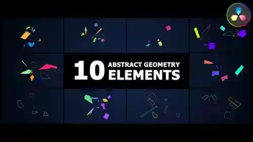 抽象艺术几何元素 | DaVinci Resolve,Elements ft。抽象艺术和形状与DaVinci Resolve达芬奇模板兼容