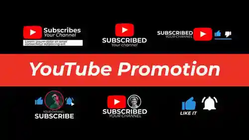YouTube促销,片头英尺。youtube和频道与达芬奇解决达芬奇模板兼容
