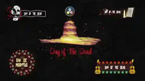 亡灵节标题,标题英尺。与达芬奇解决达芬奇模板兼容的亡灵节和墨西哥节