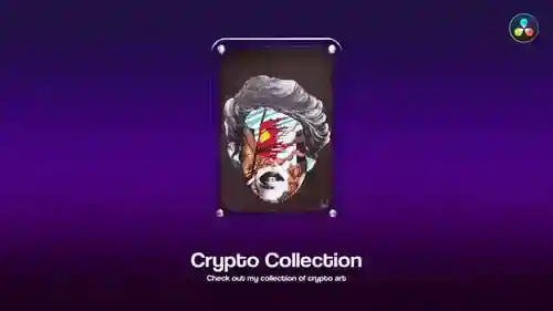 NFT DaVinci Resolve的促销活动,片头素材ft。NFT和区块链与DaVinci Resolve达芬奇模板兼容