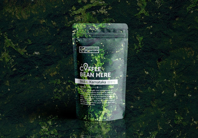 卫星地图风格创意咖啡豆包装设计