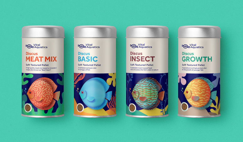 [包装设计]Vital Aquatics鱼食品包装(共7张图)