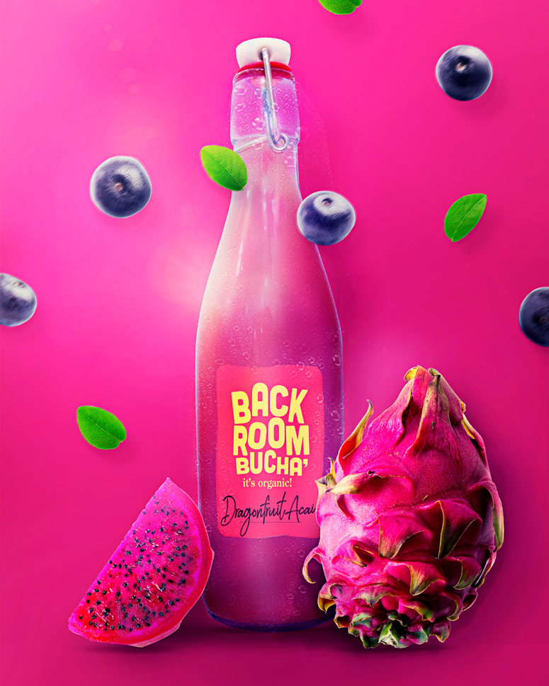 [包装设计]Back Room Bucha果汁包装(共3张图)