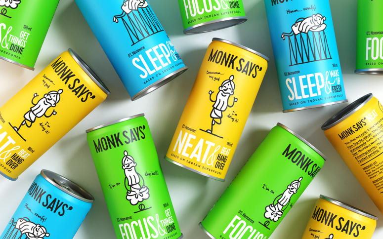 [包装设计]Monk Says饮料包装设计(共10张图)