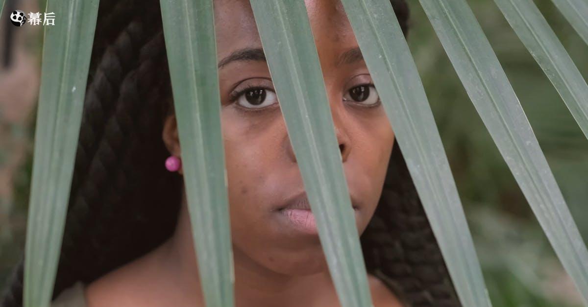 3246358|树叶下的黑人女性特写拍摄4K视频素材插图