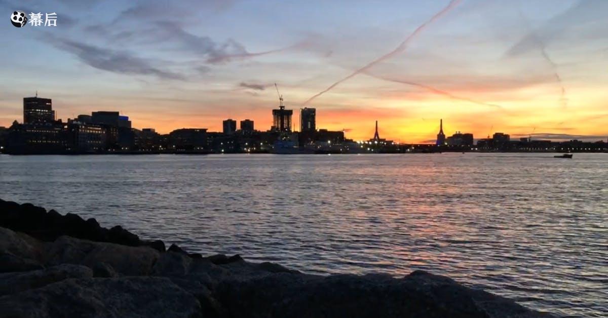 1492076|城市的灯光海边天际线日落CC0视频素材插图