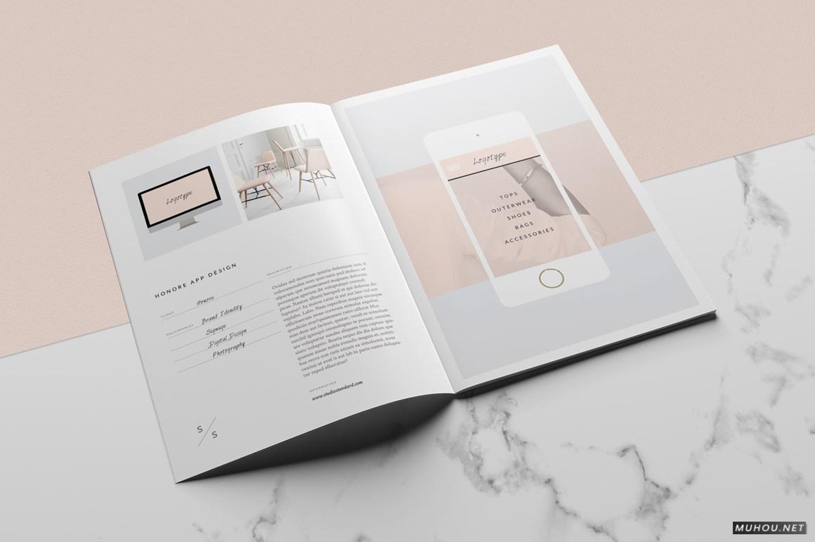 极简主义橘粉色女性风格画册设计 [36] A