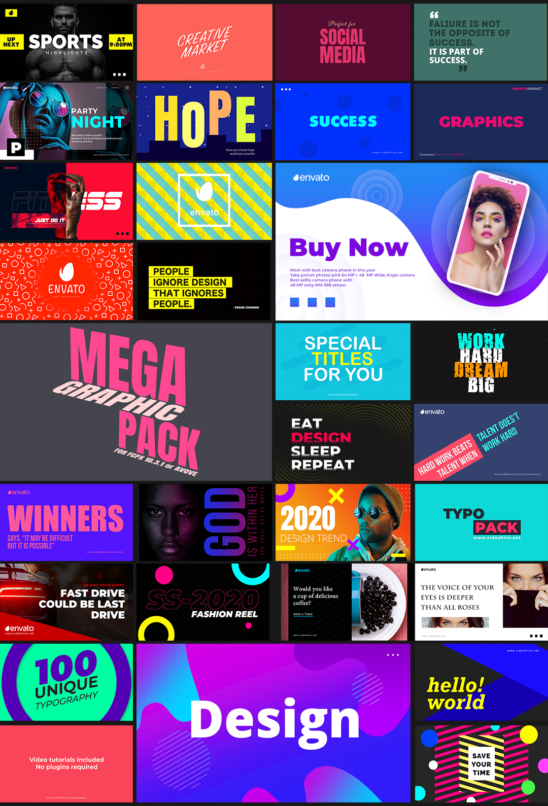 AE模板-图文混排运动超级图形素材包免费模板素材Mega Graphics Pack v2