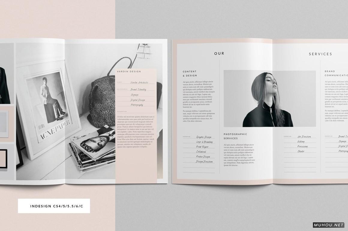 极简主义橘粉色女性风格画册设计 [36] A