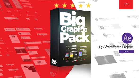 AE模板-144种元素图形包装文字标题动画 Big Graphic Pack V0.1免费模板素材