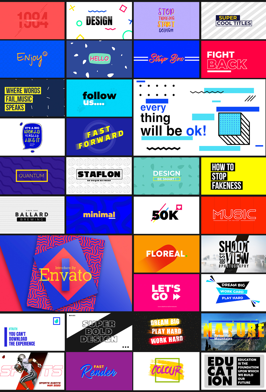 AE模板-图文混排运动超级图形素材包免费模板素材Mega Graphics Pack v2