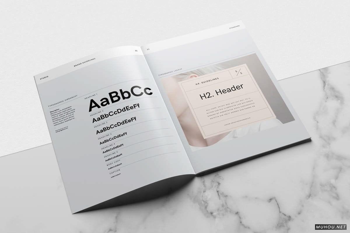 极简主义橘粉色女性风格画册设计 [36] A