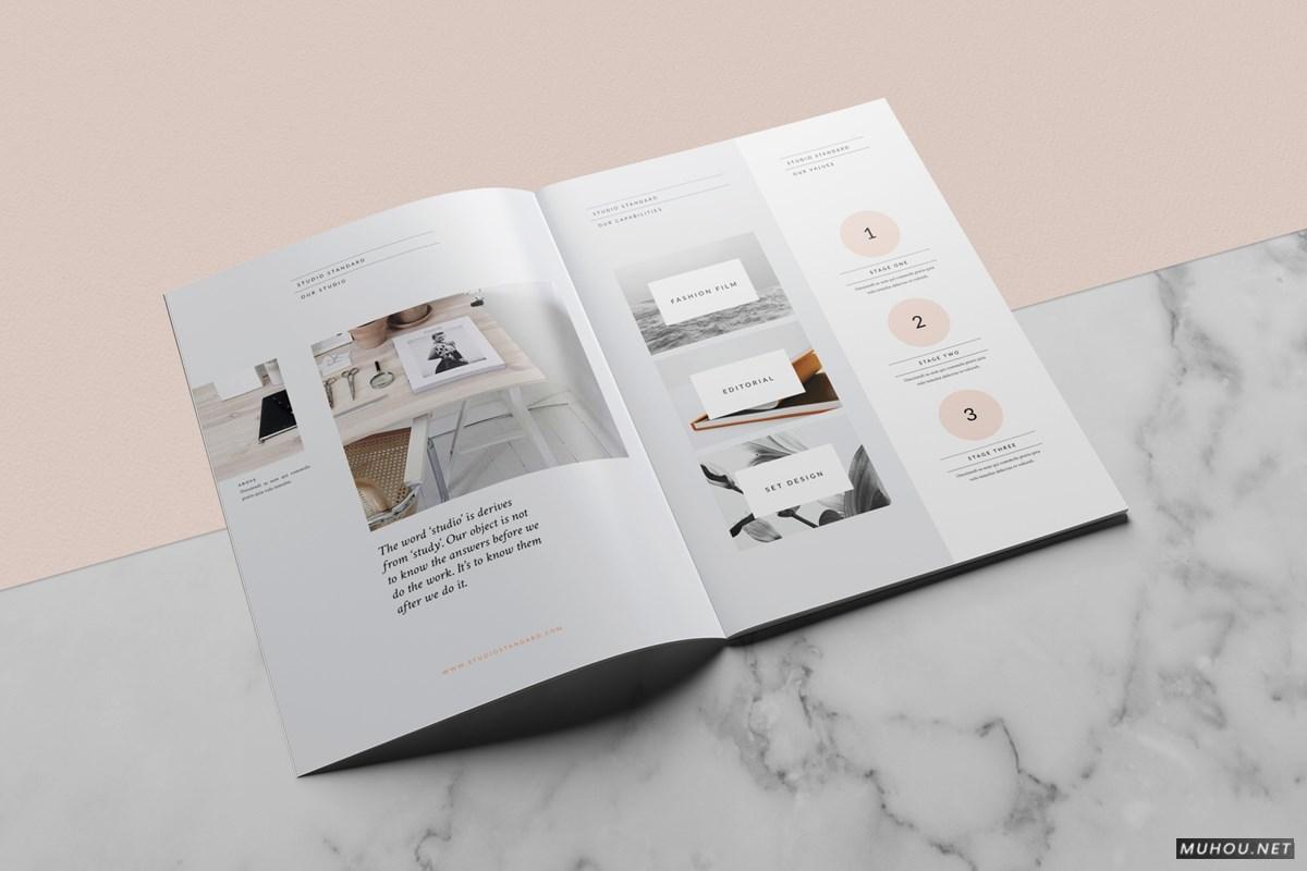 极简主义橘粉色女性风格画册设计 [36] A