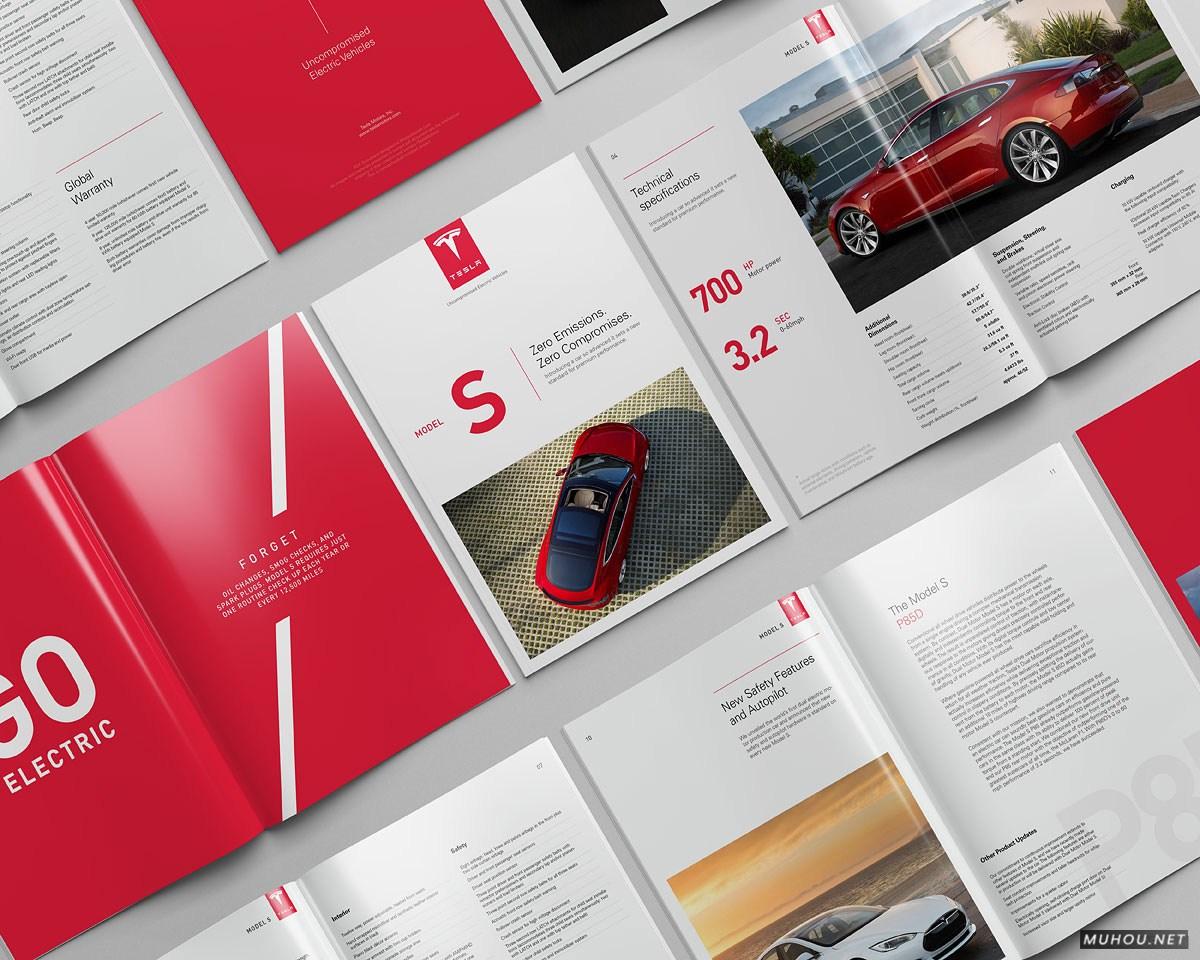 TESLA特斯拉汽车模型概念信息画册设计-Serge Mistyukevych [21P]