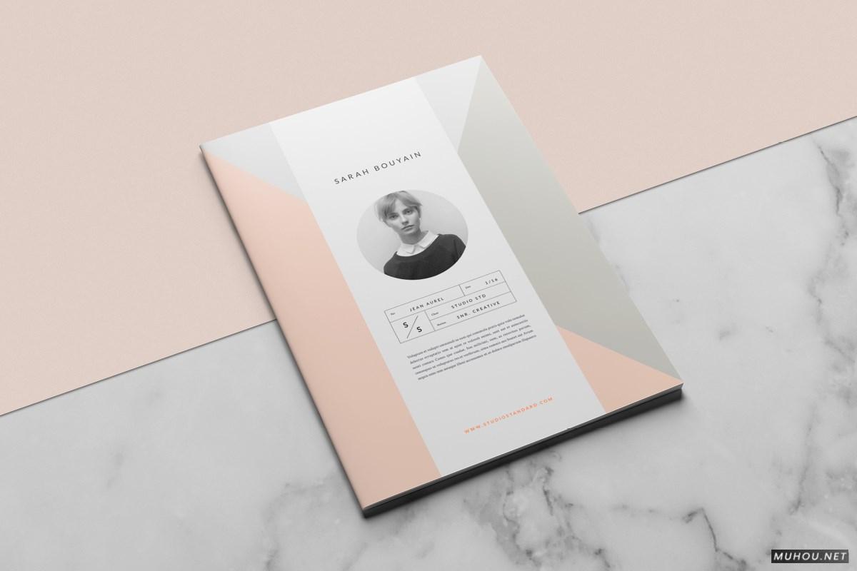 极简主义橘粉色女性风格画册设计 [36] A