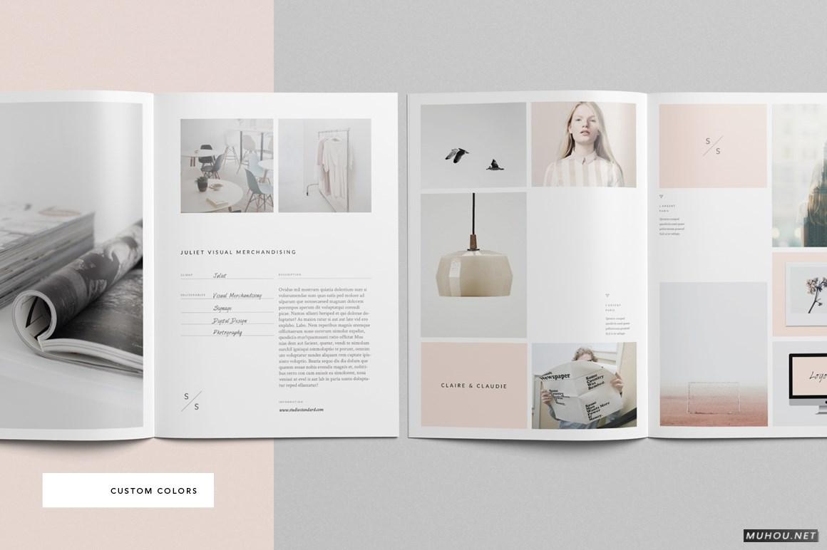 极简主义橘粉色女性风格画册设计 [36] A