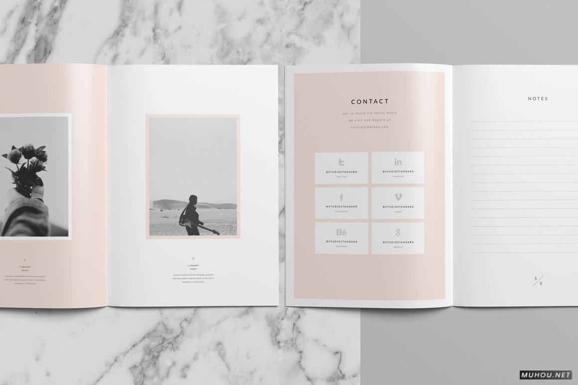 极简主义橘粉色女性风格画册设计 [36] A