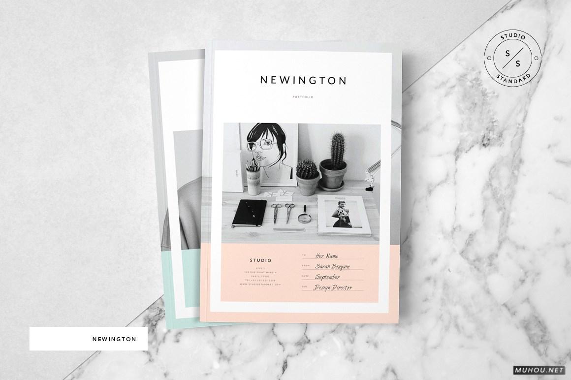 极简主义橘粉色女性风格画册设计 [36] A