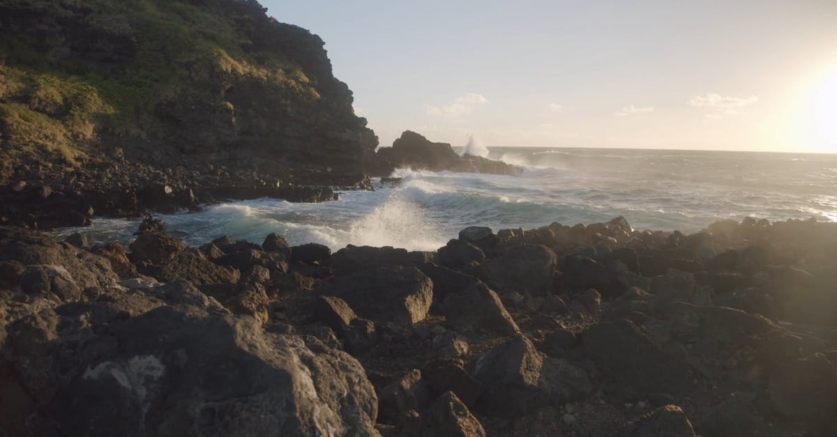 3132081|慢镜头拍摄海边岩石日出海浪CC0视频素材