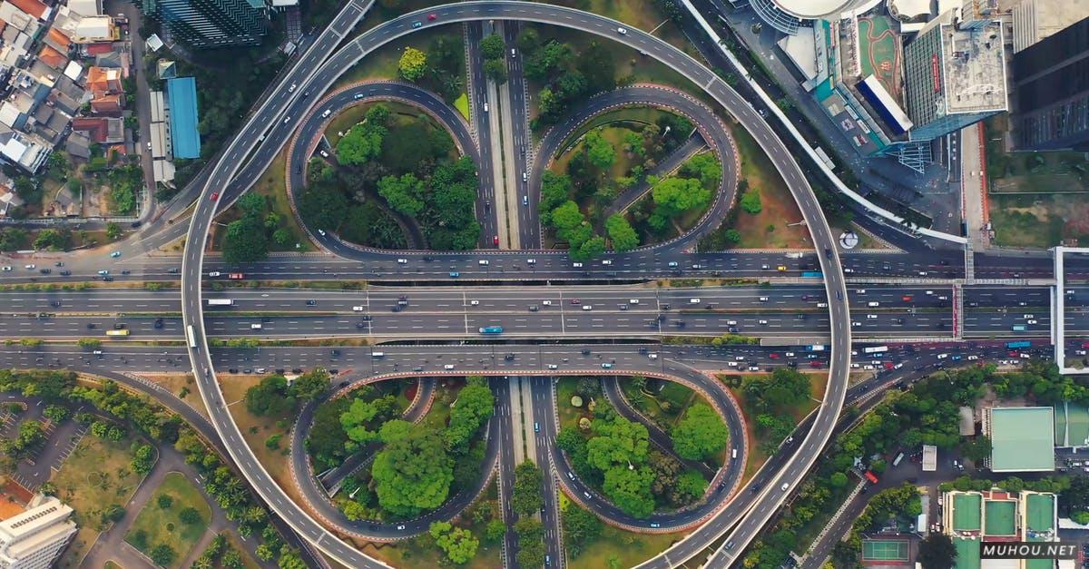 2435376城市圆形立交桥航拍镜头4kcc0视频素材