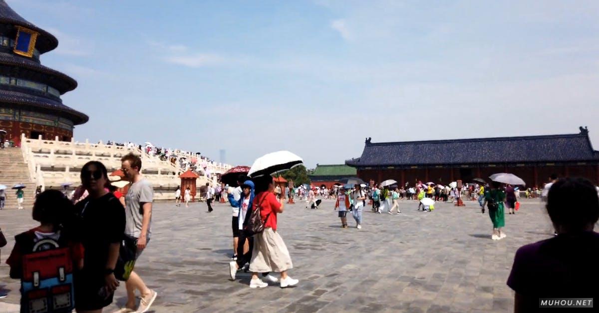 2805042|中国人在天坛旅游游客延时CC0视频素材插图