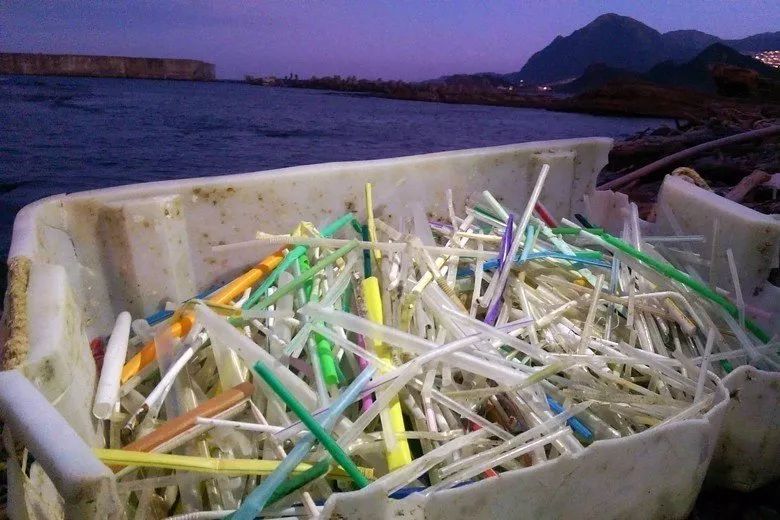 捡来17万根吸管搭成巨型海浪，他的环保创意太有冲击力！