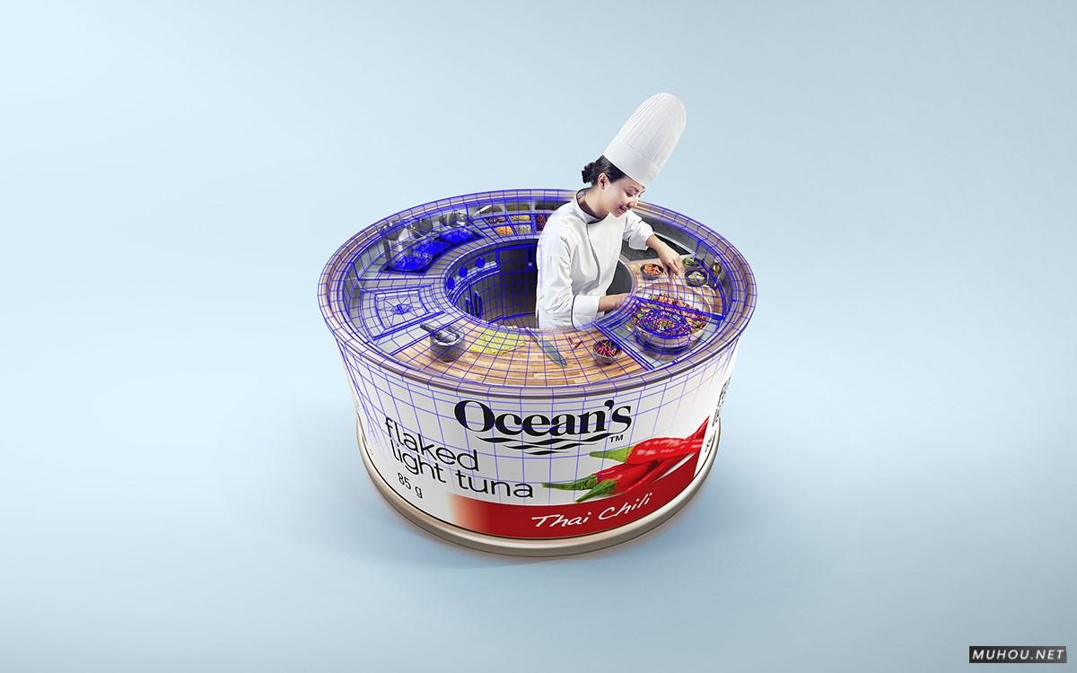 OCEAN`S海洋金枪鱼品牌铁盒罐头创意广告设计 [9P]