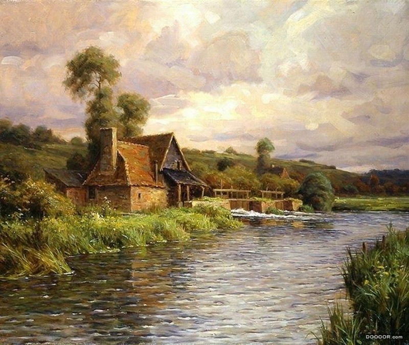 美籍法国艺术家Louis Aston Knight 的茅屋与花园风景画欣赏 [12P]