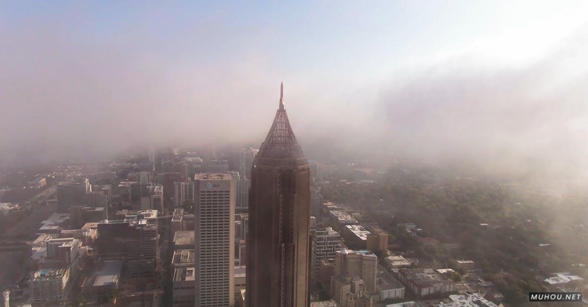 2818550|亚特兰大的城市建筑天际线雾气4K航拍CC0视频素材