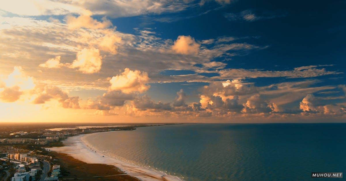2866952|落日金色海岸线航拍美丽风景4KCC0视频素材