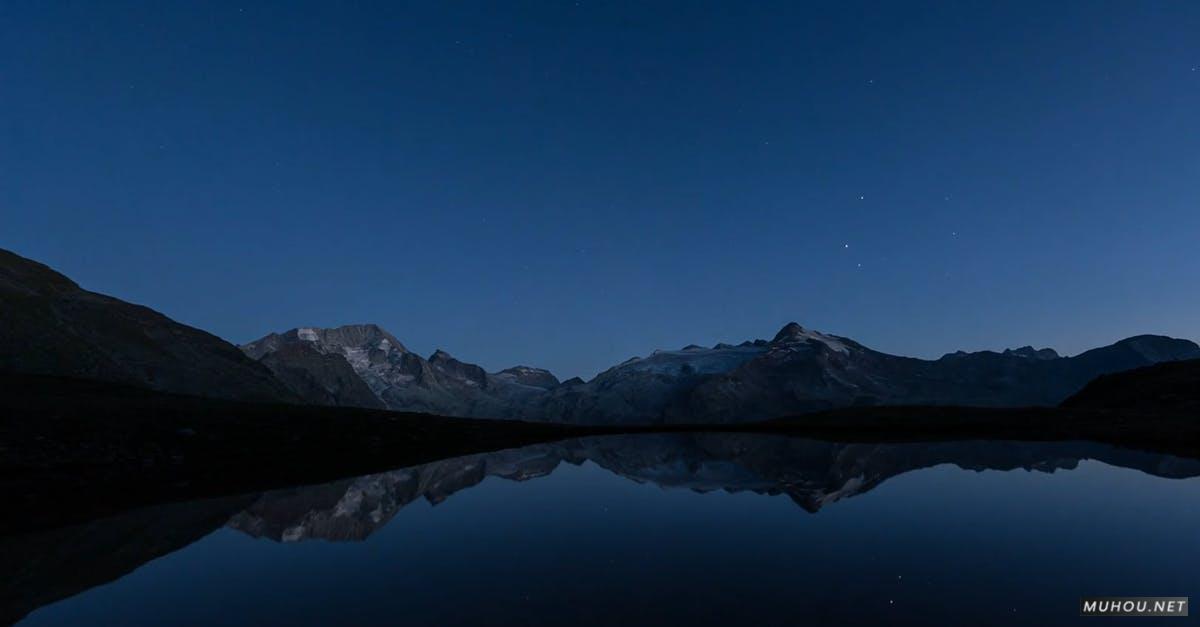856926|夜晚的星空湖面银河延时摄影CC0视频素材