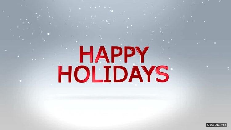 AE模板|节日快乐雪花庆祝片头视频模板#Happy Holidays