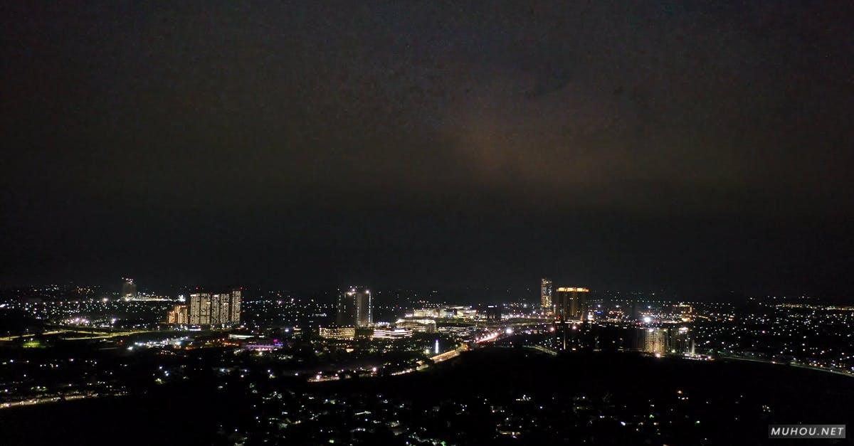 3653287|航拍城市夜景城市雷雨天气4KCC0视频素材插图