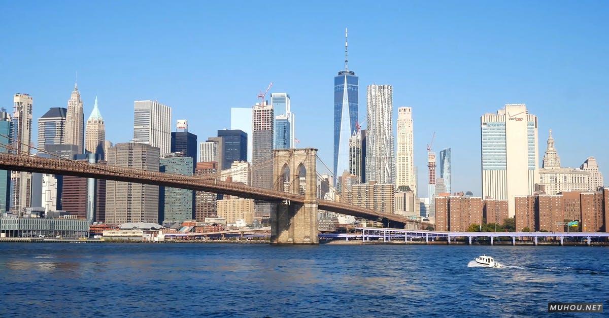 2985410|曼哈顿城市跨海大桥4K实拍CC0视频素材插图