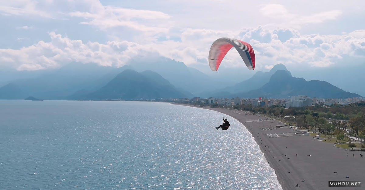 2328903|海边滑翔降落伞, 山脉大疆DJI拍摄的4KCC0视频素材