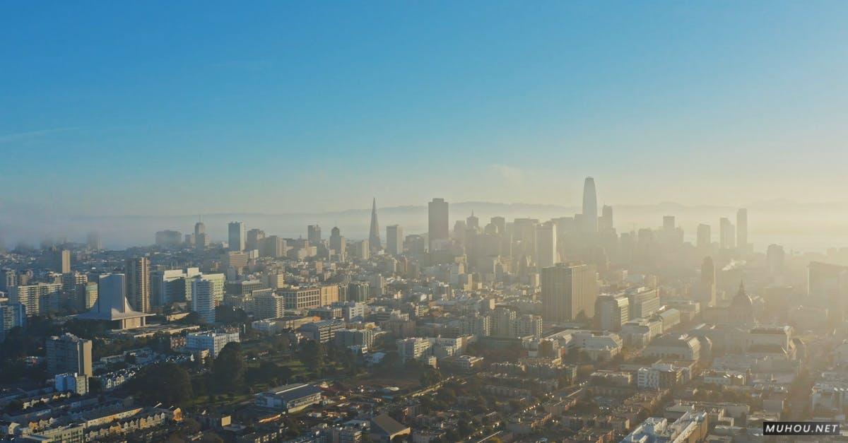 2034291|旧金山的雾霾城市航拍4K素材视频插图