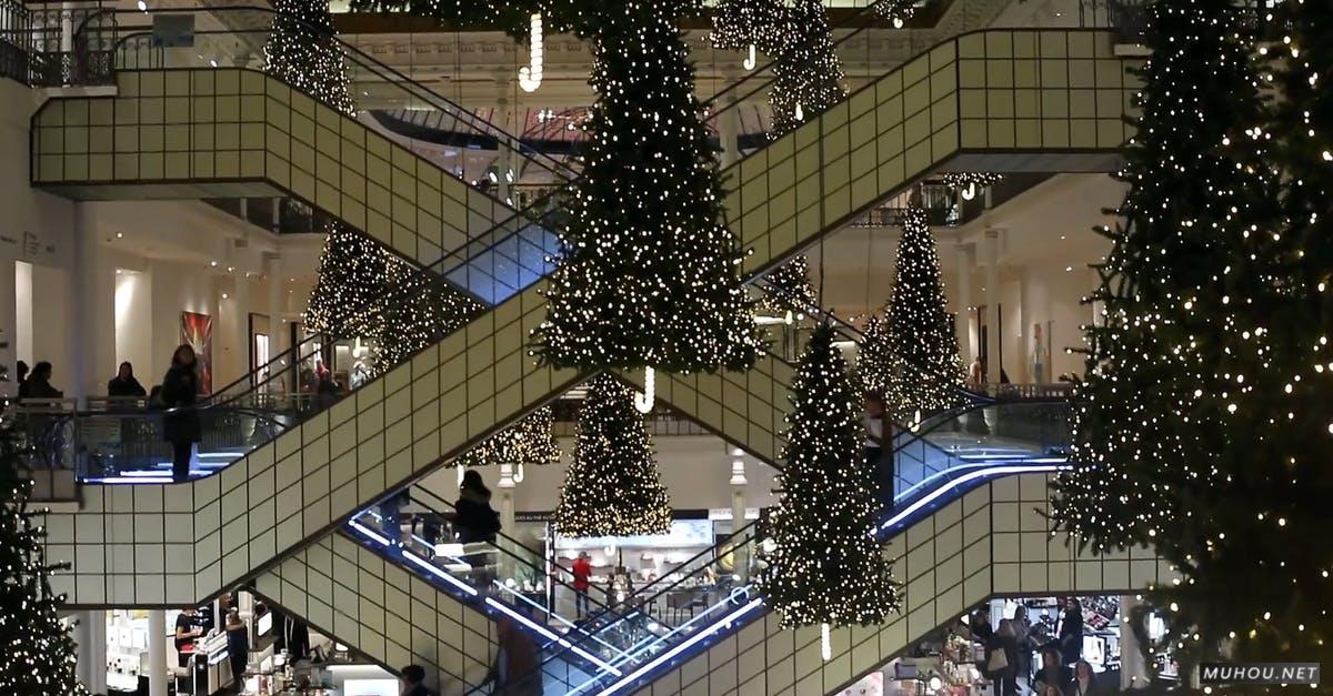 1562526|百货公司圣诞节圣诞树装饰视频素材插图