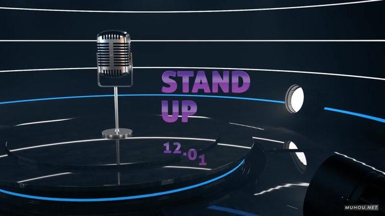 AE模板|站立的麦克风音乐播放LOGO标志视频模板#Stand Up Logo