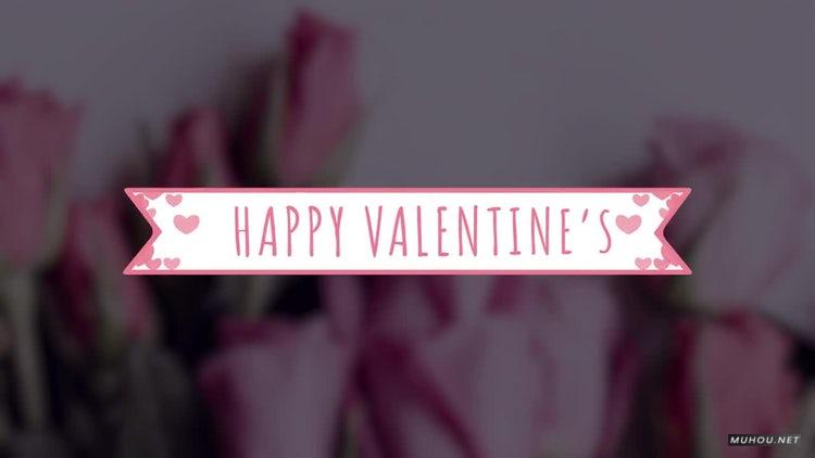 AE模板|情人节可爱婚礼动画横幅字幕条包装视频模板#Valentine Titles
