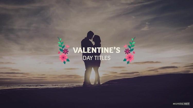 AE模板|浪漫爱情花环文字logo视频动画模板#Saint Valentine Titles