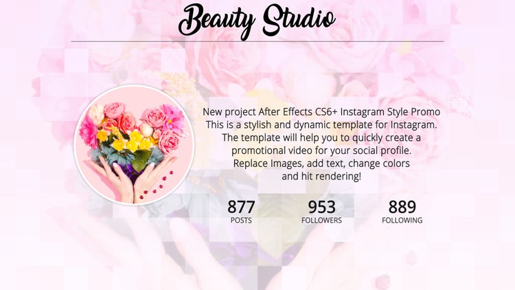 AE模板|粉色玫瑰风格INS照片宣传视频模板#Instagram Style Promo插图