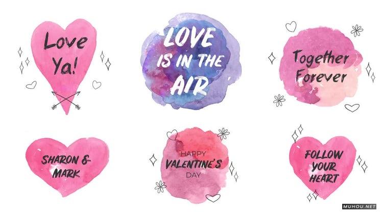 AE模板|爱在空气中漂亮的卡通云朵视频模板#Love Is In The Air