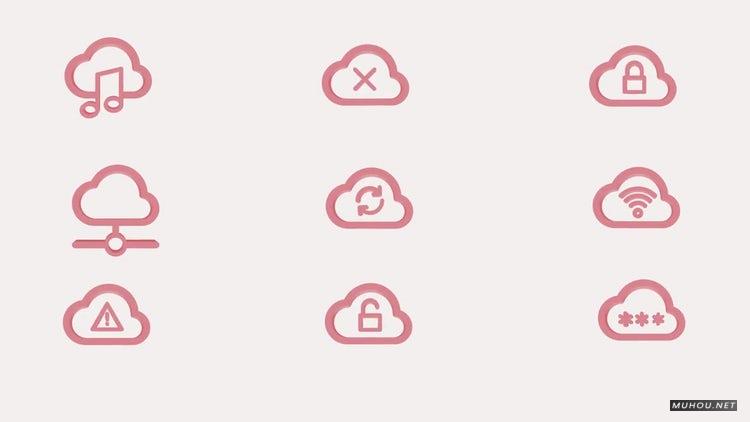 AE模板|三维云图标动画视频模板#3d Cloud Icons - 幕后Muhou