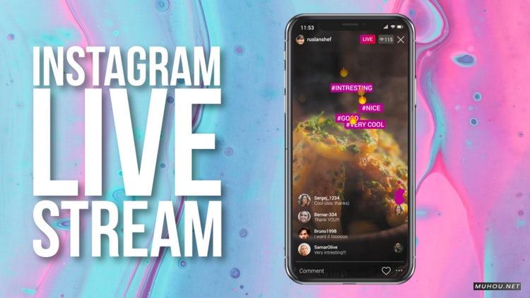 AE模板|手机直播抖音火山点赞包装视频模板#Instagram Live Stream（手机模板）