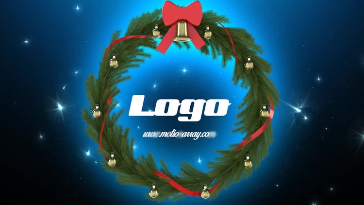 AE模板|圣诞花圈logo花环标志视频模板下载#Christmas Wreath Logo