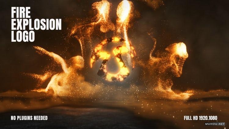 AE模板|火焰粒子爆炸logo标志演绎视频模板#Fire Explosion Logo