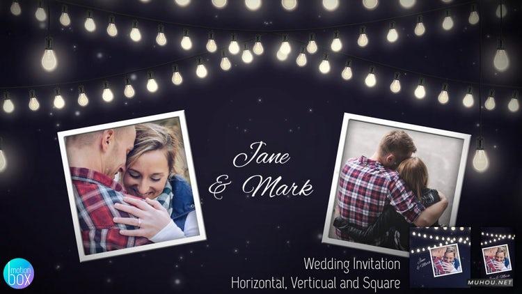 AE模板|夜灯泡婚礼请柬视频模板#Night Bulbs Wedding Invitation